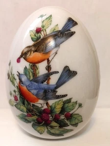 De Colección Porcelana Huevo Bluebird Avon Años 80 Regalos de la Naturaleza La Canción de Verano Es Cálida - Imagen 1 de 5