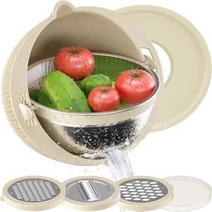 4-1 Colander with Bowl Set - Rotatable Strainers for Kitchen, Food Strainers ... - Picture 1 of 7