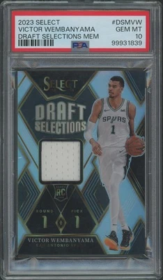 2023/24 Select Victor Wembanyama Draft Selections Rookie Jersey PSA 10 (GEM MT) - Image 1 of 2