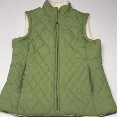 IZOD Women’s XS Lime Green Puffy Vest - REVERSIBLE - Image 1 of 4