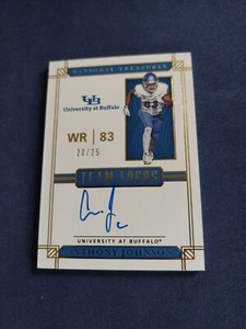 Anthony Johnson 2019 National Treasures Collegiate Gold Team Logos Auto #20/25