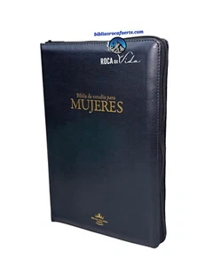 Biblia De Estudio Para Mujeres RVR.1960 Piel Negra Floral Con Indice Cierre - Picture 1 of 7