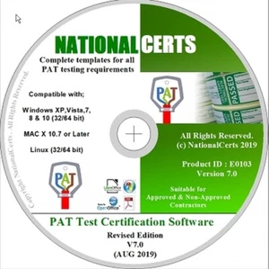 PAT TEST CERTIFICATE PAT TESTING FORMS Portable appliance V7 BY NATIONALCERTS - Picture 1 of 7