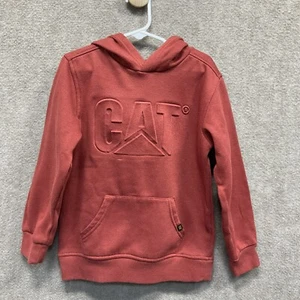 CAT Hoodie Boys Youth Size 7 Rust Color Pull Over Casual Graphic Heavy Equipment - Picture 1 of 12