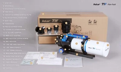 Askar 71F 71 mm f/6,9 Quadruplet Flatfield Apochromat / 71F 0.75x Reducer - Bild 1 von 4