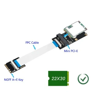 M.2 key A/E/A+E to Mini PCI-E Adapter with FFC Cable Case - Picture 1 of 11