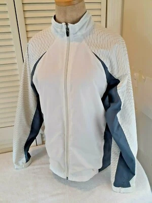 IllumiNITE Reflectante, Impermeable Chaqueta Perenne Mujer,Blanco,Gris,Ciclismo.Grande Foto 1 de 4