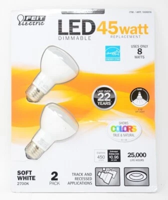 Feit Electric LED Dimmable 45 Watt Replacement Soft White 2700k 2 Pk - Image 1 of 2