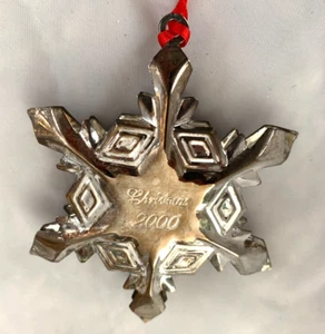 Silber 4" Stern Weihnachten 2000 Schild Figur Ornament - Bild 1 von 1