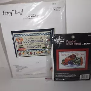 Kitchen Themed Counted Cross Stitch Kits Fruits Veggies Lot of Two - Picture 1 of 5