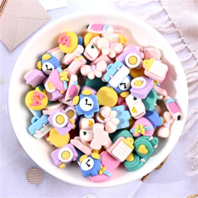 20 pcs Mix Flat Back Stationery Supplies Resin Embellishments Art Decors 1-2cm - Image 1 of 4