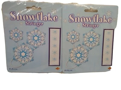 2 Beistle SnowFlake Stringer Christmas 6 ½ FT Indoor  New  - Изображение 1 из 4