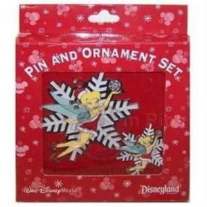 Disney Fairy Tinker Bell SnowFlake Christmas Tree Ornament & Matching Pin Set - Picture 1 of 1