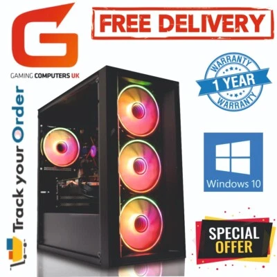 FAST i7 16GB 480GB + 2TB RTX 3050 Win10 Gaming PC - Image 1 of 4
