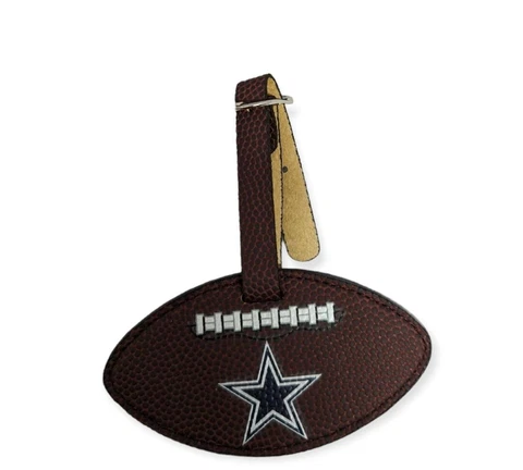 NFL Dallas Cowboys Jumbo football  Style  bag Luggage Tag  4.5"x2.5" Cover