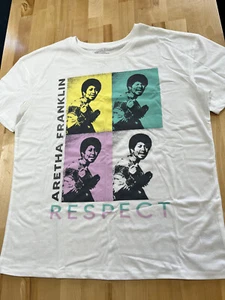 Aretha Franklin Respect Graphics  White T-shirt - Teen's Junior's Sz XL - Picture 1 of 5