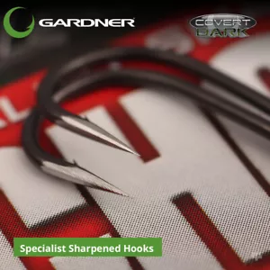 Gardner Tackle Specialist Hand Sharpened Covert Dark Carp Hooks (Full Range) - Picture 1 of 13