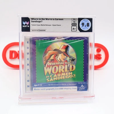 PC Computer WHERE IN THE WORLD IS CARMEN SANDIEGO? WATA GRADED 9.8 A+ Sealed!  - Image 1 of 4