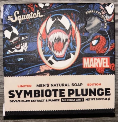 Barra de Jabón Natural Dr. Squatch X Marvel Venom Edición Limitada SYMBIOTE PLUNGE Foto 1 de 4