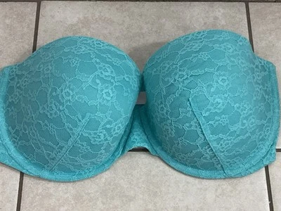 Sujetador Victoria's Secret Sin Tirantes Pushup Encaje Aqua Talla 38 DD Foto 1 de 4