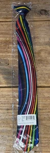 ALASKA AIRLINES Men’s LULY YANG Clip-On PRIDE 2024 Neck Tie BLACK/Colors NEW - Picture 1 of 7