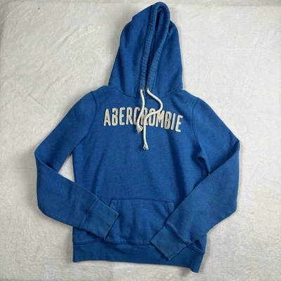 Y2K Abercrombie & Fitch Blue Pullover Long Sleeve Fleece Hoodie Women's Large - Image 1 of 4