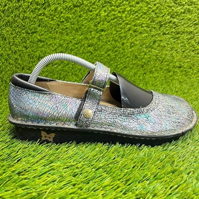 Alegria Belle Mary Jane Womens Size 9.5 Silver Blue Classic Walking Clog Shoes - Image 1 of 4