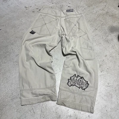 JNCO Twin Cannon Men's Khaki Baggy Pants Size 34x32 Y2K Vintage Made in USA - Image 1 of 4