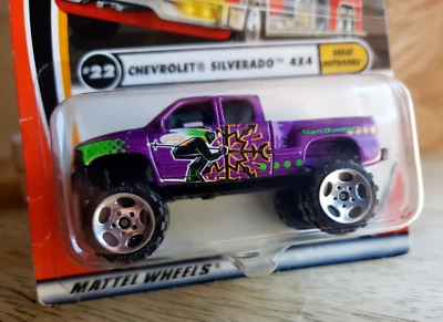 2002 Matchbox GM CHEVROLET SILVERADO 4X4  Metalflake Purple GREAT OUTDOORS #MB22 - Image 1 of 4