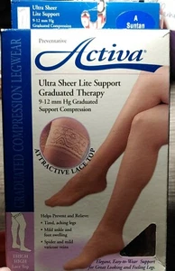 Activa Size A Ultra Sheer Suntan Thigh High Lace Top CT 9-12mmHg - Bild 1 von 3
