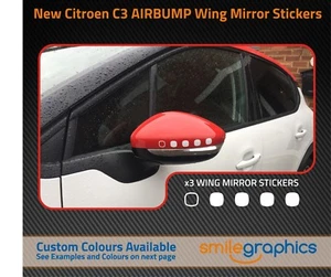 Citroen C3 Airbump Wing Mirror Stickers decals - Other colours available - Bild 1 von 2