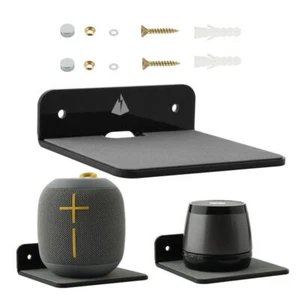 Acrylic Floating Shelf Wall Mounted Small Display Shelves Speaker Holder Rack - Picture 1 of 14