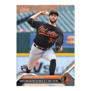 2023 MLB Topps NOW 200 GRAYSON RODRIGUEZ WIN BALTIMORE ORIOLES ROOKIE RC - Picture 1 of 2
