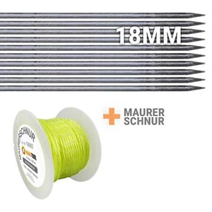 FRONTTOOL Schnureisen 1m Ø18mm Schnurnagel Schnurstange mit Spitze 10 Stück - Bild 1 von 6