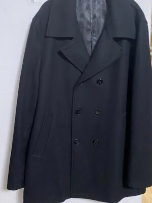 Men’s Calvin Klein Black Dress Pea Coat Coat ￼ Size 48L - Image 1 of 4