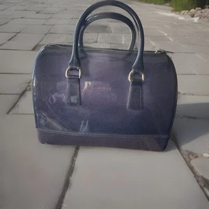 Furla Candy Handtasche Lila Glitzer Tasche Jelly Rubber Groß Glitzer. Atemberaubend! - Bild 1 von 8