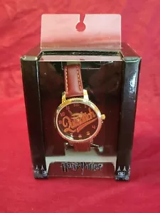 Harry Potter Quidditch Golden Snitch Burgundy Faux Leather Band Watch NEW in Box - Picture 1 of 5