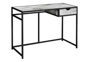 Computer Desk,Home Office,Laptop,Storage Drawer,42"l,Work,White Marble Look Lam - Picture 1 of 5