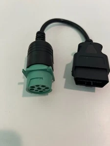 OBD2 Male to 9pin J1939 Female Adapter Cable OBDII to Green J1939 - Picture 1 of 3