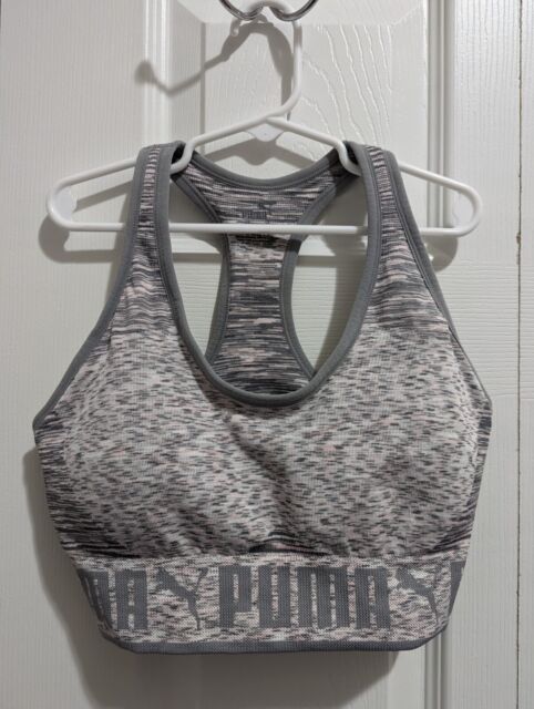 Lot of 2 Puma Padded Sports Pink & Gray Bras For Women Size S