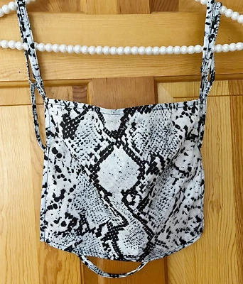 Princesa Polly Halter Bufanda Novah Top Negro Azul Piel de Serpiente Talla 4 Festival Playa Foto 1 de 4