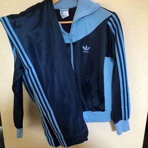 Vintage 1980er Adidas Herren ATP Keyrolan Trainingsanzug blau Jacke/Hose Large - Bild 1 von 18