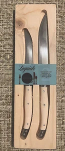 FRENCH HOME Laguiole Bar Knife Set of 2 Stainless Steel with Ivory Handle - Picture 1 of 3