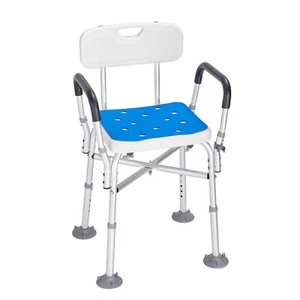 Shower Chair W/ Arms Heavy Duty Bath Chair W/Back Inside Shower Bariatric Bath - Picture 1 of 18