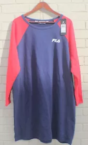 NWT FILA Blue and Red Baseball Sleeve Dress Size 2x Plus Size - Picture 1 of 2