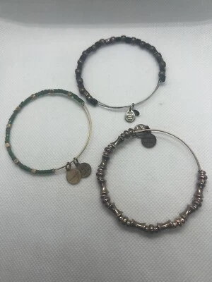 Lote de 9 Pulseras Alex Ani Plata Bronce Multi Piedra Multi Cuentas/Formas Metálicas 3 Piezas Foto 1 de 2