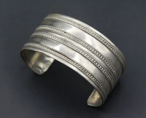 Turkmen Traditional Silver Bracelet, Double Silver Adorable Cuff Bracelet, - Picture 1 of 8