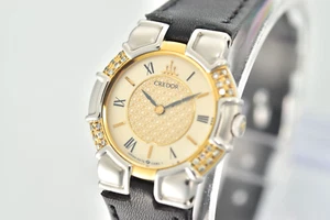 [Near MINT] SEIKO CREDOR 18KT 5A70-0220 Quartz Women's Watch From JAPAN - Picture 1 of 21