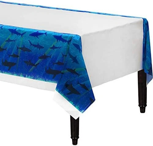 Shark Splash Ocean Sea Birthday Luau Theme Party Decoration Plastic Tablecover - Image 1 of 1