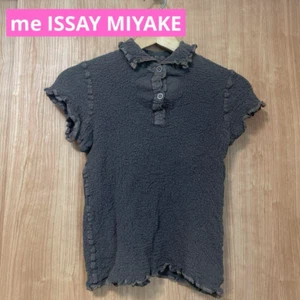 me ISSEY MIYAKE Braun Crinkle Kurzarm Oberteil M Pullover Japan Designer - Bild 1 von 5